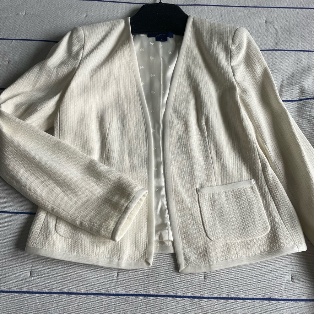 NWT W by Worth Cream linen/cotton blazer